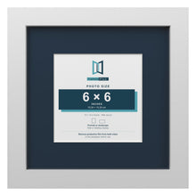 White 10 x 10 inch picture frame with a Pacific Blue mount for a 6 x 6 inch photo