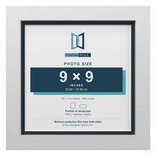 White 10 x 10 inch picture frame with a Pacific Blue mount for a 9 x 9 inch photo