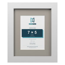 White 10 x 8 inch picture frame with a Dawn Grey mount for a 7 x 5 inch photo