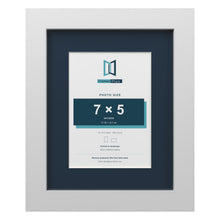 White 10 x 8 inch picture frame with a Pacific Blue mount for a 7 x 5 inch photo