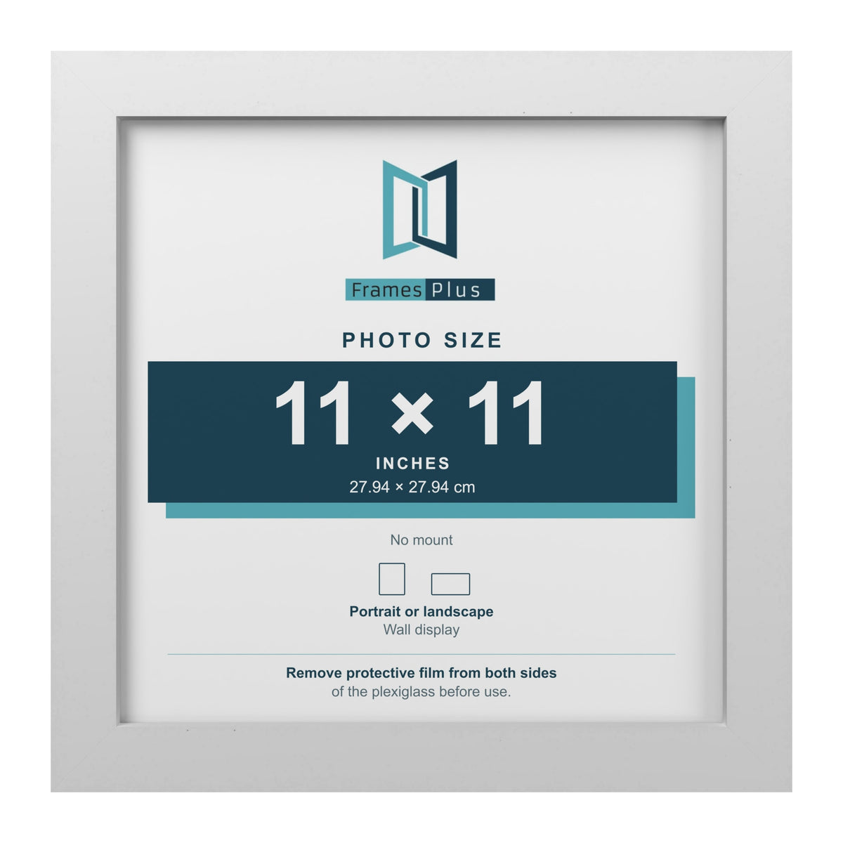 White picture frame for a 11 x 11 inch photo