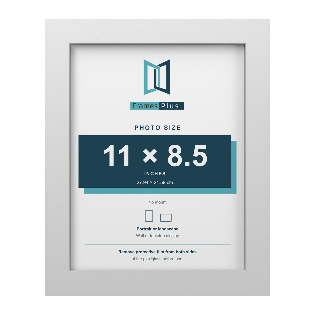 White picture frame for an 11 x 8.5 inch photo