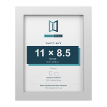 White picture frame for an 11 x 8.5 inch photo