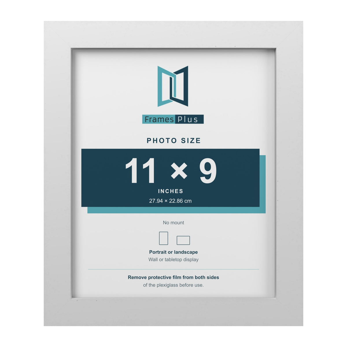 White picture frame for a 11 x 9 inch photo