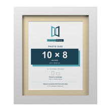 White 12 x 10 inch picture frame with an ivory mount for a 10 x 8 inch photo