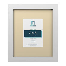 White 12 x 10 inch picture frame with an ivory mount for a 7 x 5 inch photo