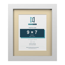 White 12 x 10 inch picture frame with an ivory mount for a 9 x 7 inch photo