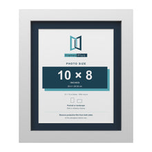 White 12 x 10 inch picture frame with a Pacific Blue mount for a 10 x 8 inch photo