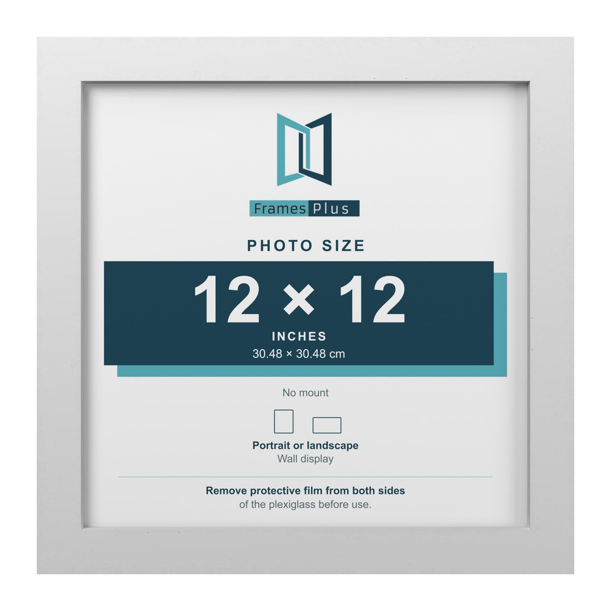 White picture frame for a 12 x 12 inch photo