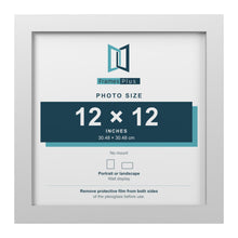 White picture frame for a 12 x 12 inch photo
