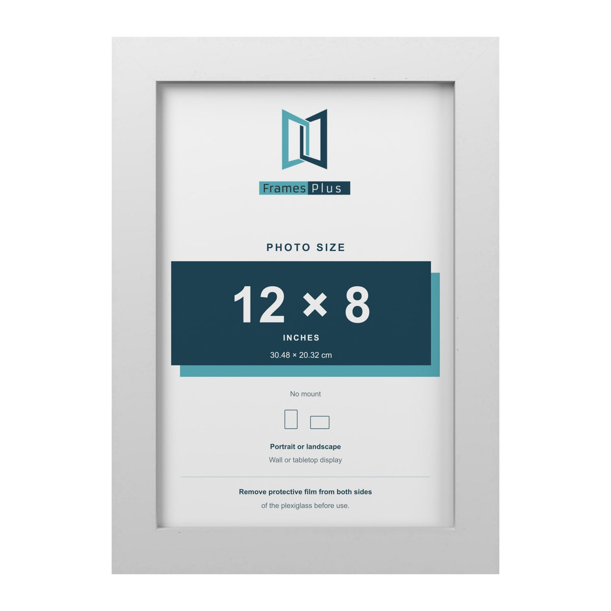 White picture frame for a 12 x 8 inch photo