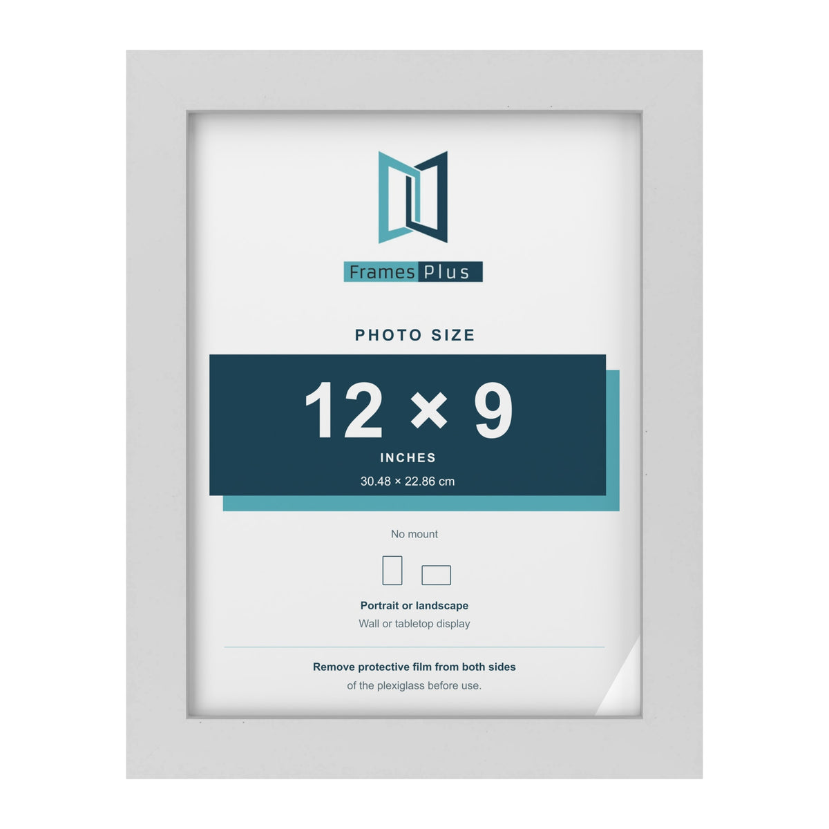 White picture frame for a 12 x 9 inch photo