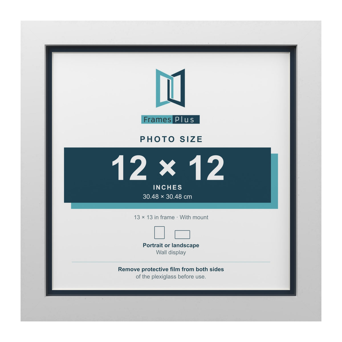 White 13 x 13 inch picture frame with a Pacific Blue mount for a 12 x 12 inch photo