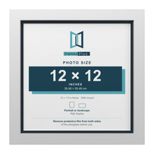 White 13 x 13 inch picture frame with a Pacific Blue mount for a 12 x 12 inch photo