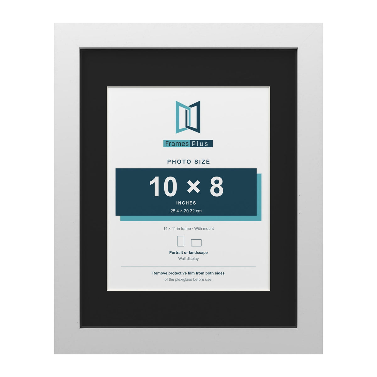 White 14 x 11 inch picture frame with a black mount for a 10 x 8 inch photo