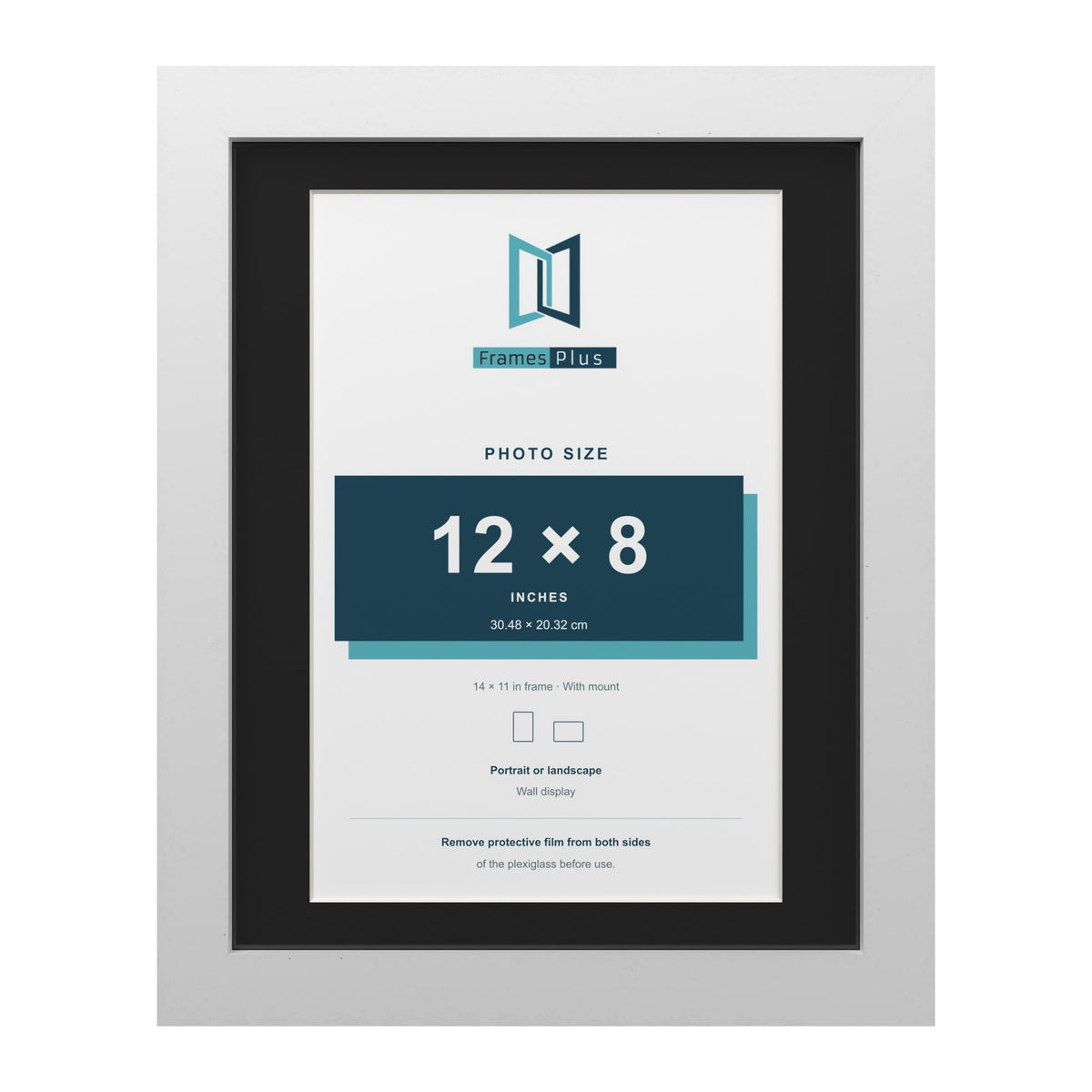 White 14 x 11 inch picture frame with a black mount for a 12 x 8 inch photo