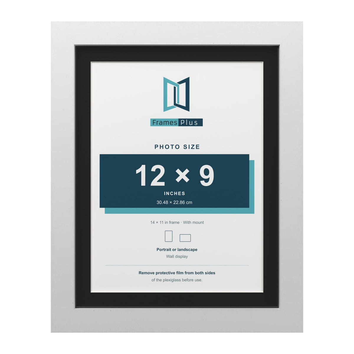 White 14 x 11 inch picture frame with a black mount for a 12 x 9 inch photo