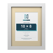 White 14 x 11 inch picture frame with an ivory mount for a 10 x 8 inch photo