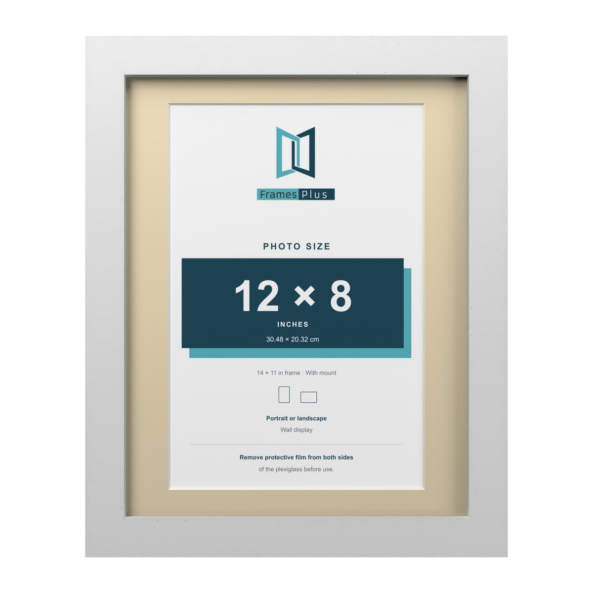 White 14 x 11 inch picture frame with an ivory mount for a 12 x 8 inch photo