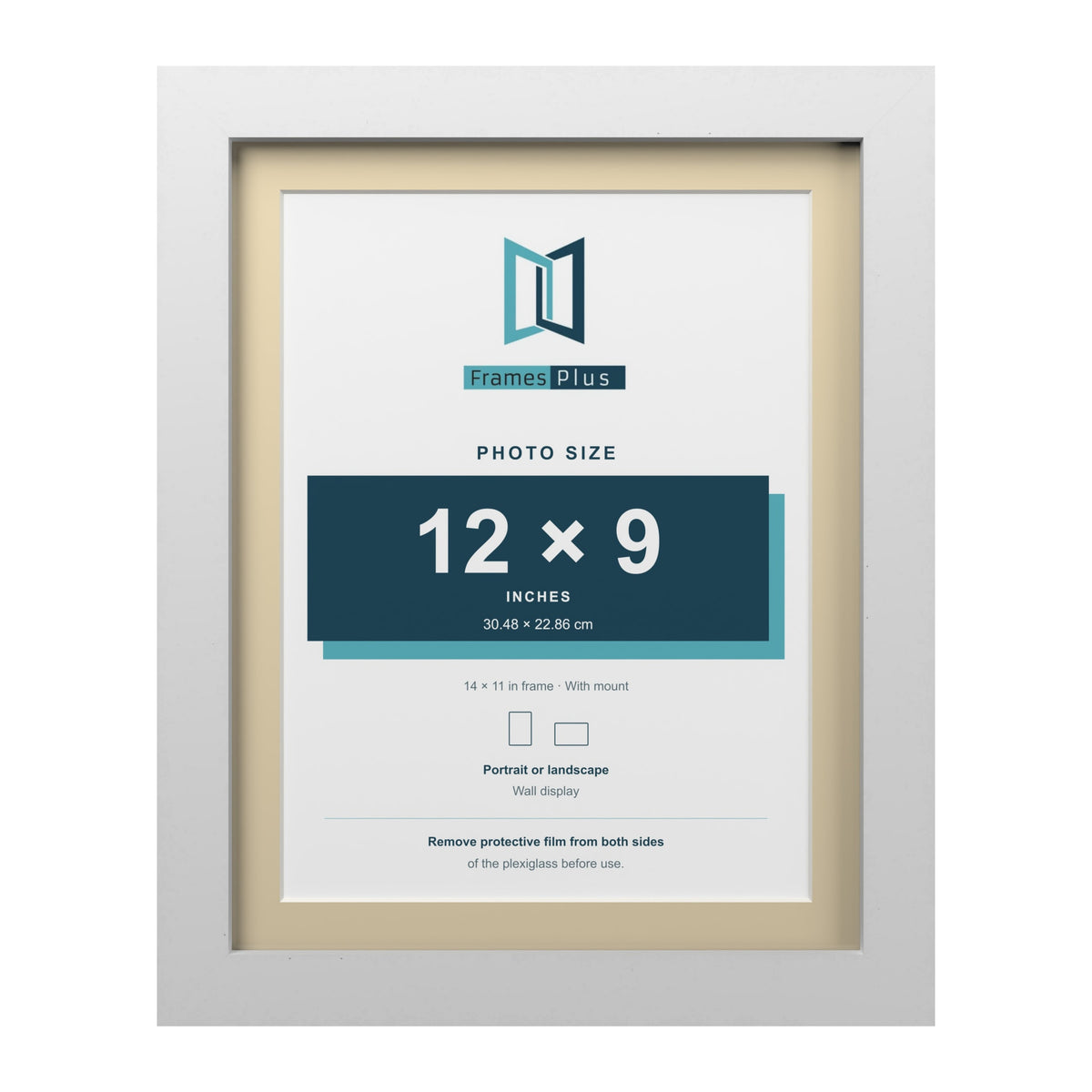 White 14 x 11 inch picture frame with an ivory mount for a 12 x 9 inch photo
