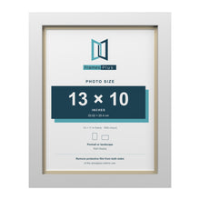 White 14 x 11 inch picture frame with an ivory mount for a 13 x 10 inch photo