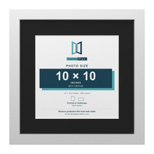 White 14 x 14 inch picture frame with a black mount for a 10 x 10 inch photo