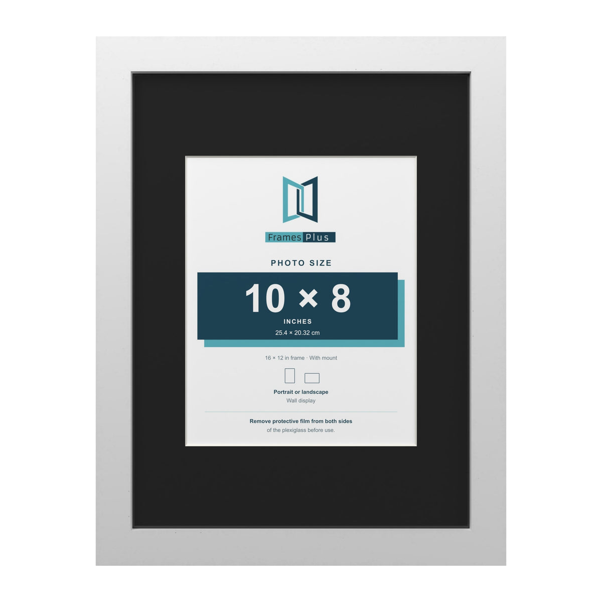 White 16 x 12 inch picture frame with a black mount for a 10 x 8 inch photo