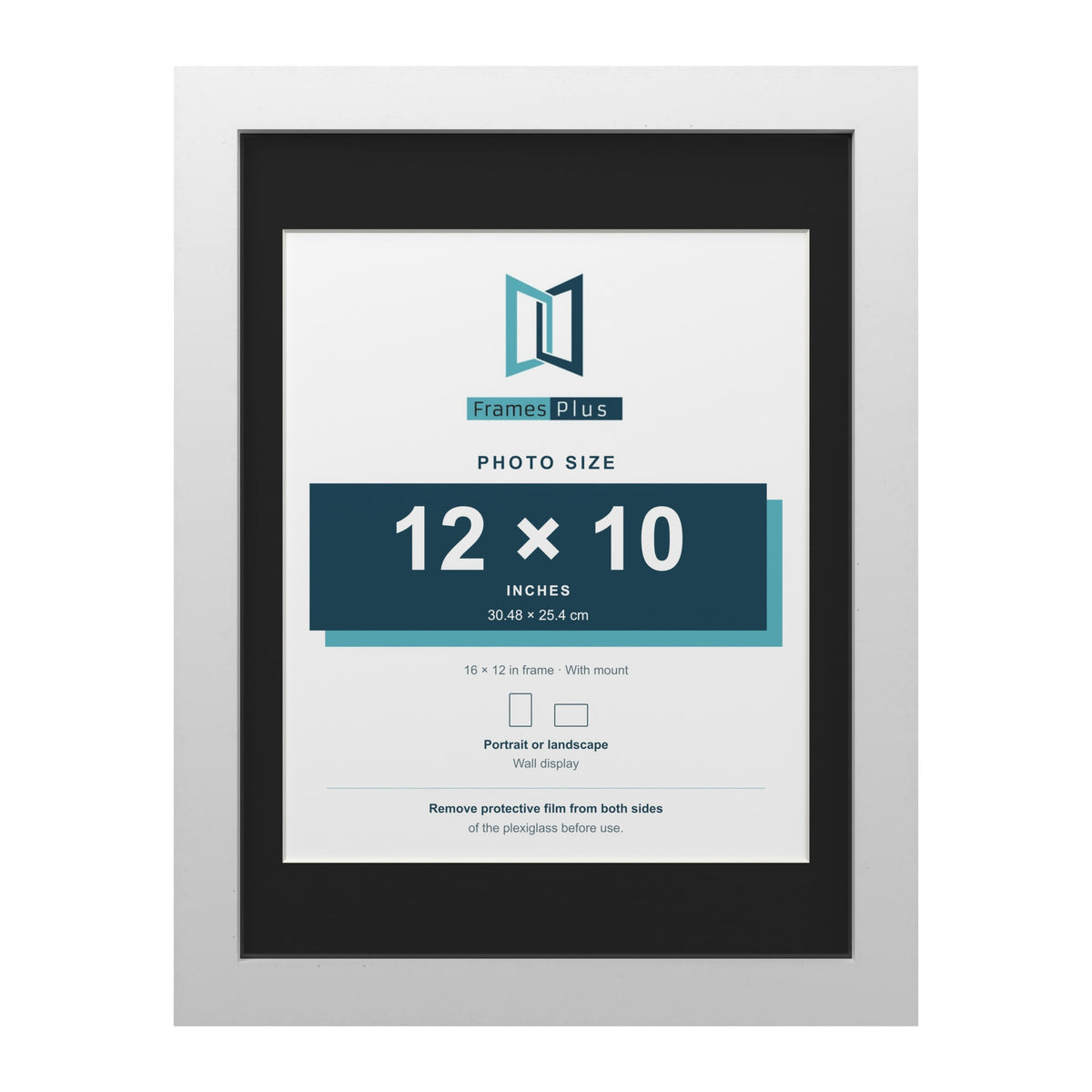 White 16 x 12 inch picture frame with a black mount for a 12 x 10 inch photo
