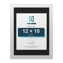 White 16 x 12 inch picture frame with a black mount for a 12 x 10 inch photo
