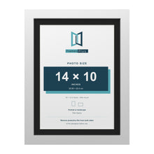 White 16 x 12 inch picture frame with a black mount for a 14 x 10 inch photo