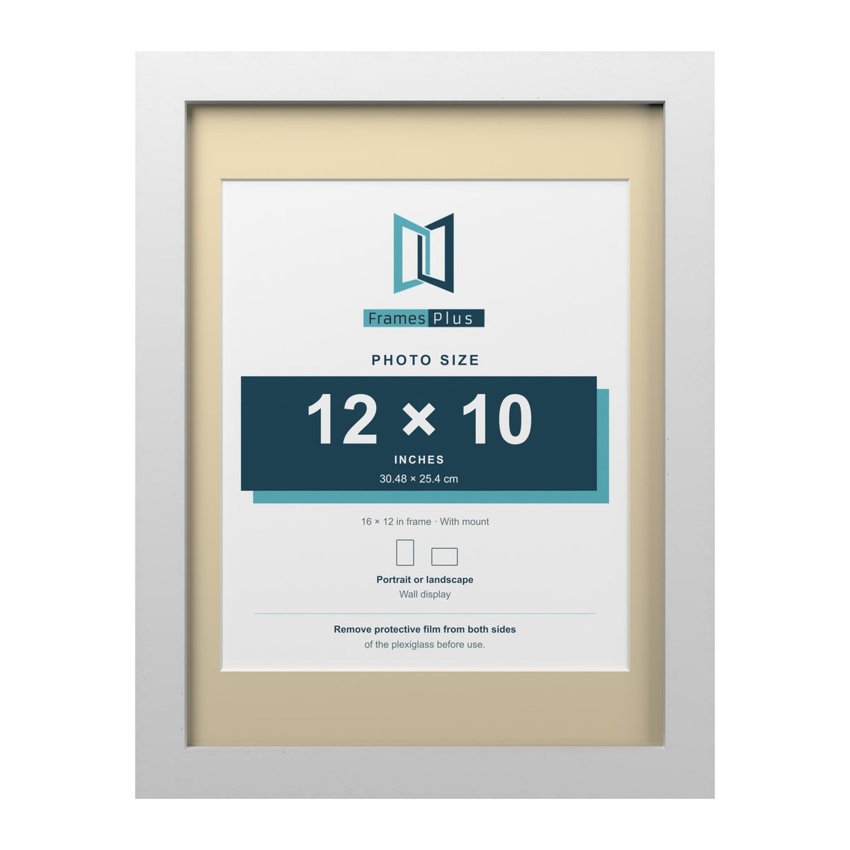 White 16 x 12 inch picture frame with an ivory mount for a 12 x 10 inch photo