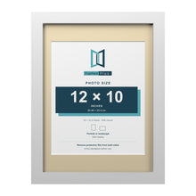 White 16 x 12 inch picture frame with an ivory mount for a 12 x 10 inch photo