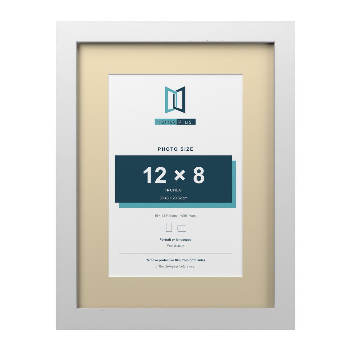 White 16 x 12 inch picture frame with an ivory mount for a 12 x 8 inch photo