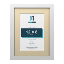 White 16 x 12 inch picture frame with an ivory mount for a 12 x 8 inch photo