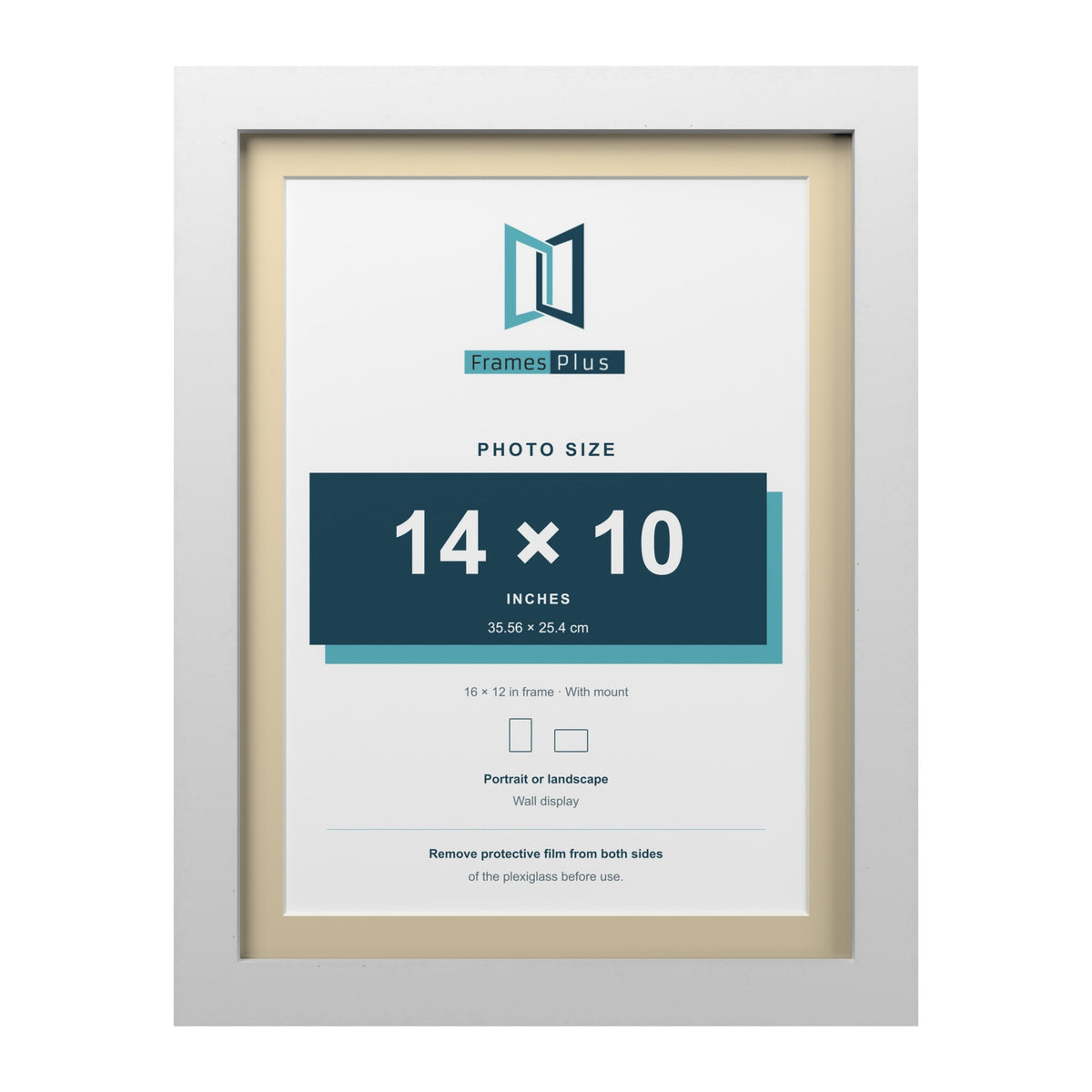 White 16 x 12 inch picture frame with an ivory mount for a 14 x 10 inch photo
