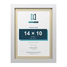 White 16 x 12 inch picture frame with an ivory mount for a 14 x 10 inch photo