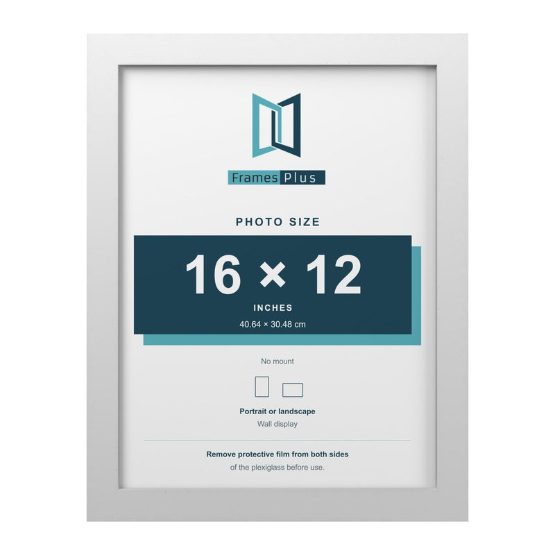 White picture frame for a 16 x 12 inch photo