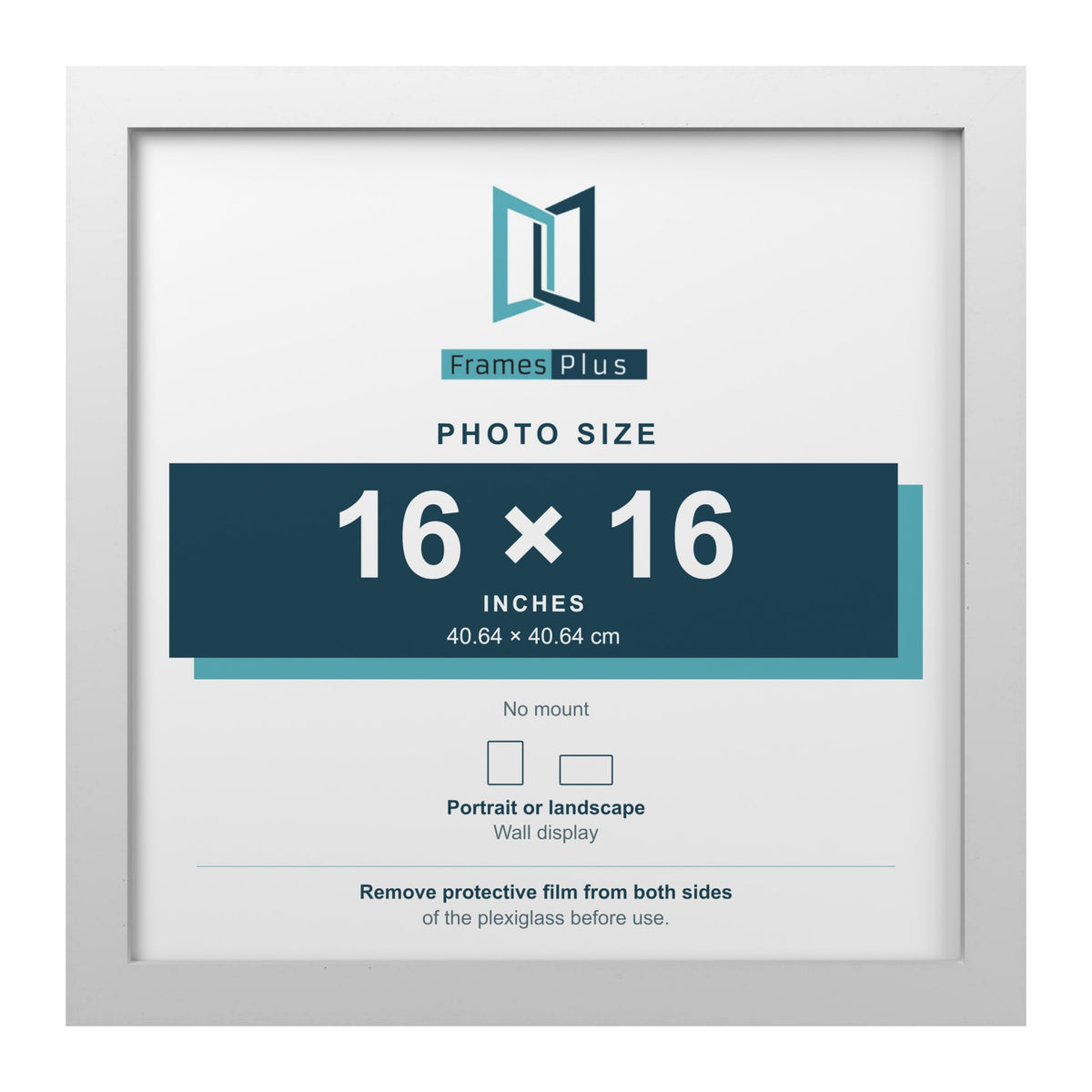 White picture frame for a 16 x 16 inch photo