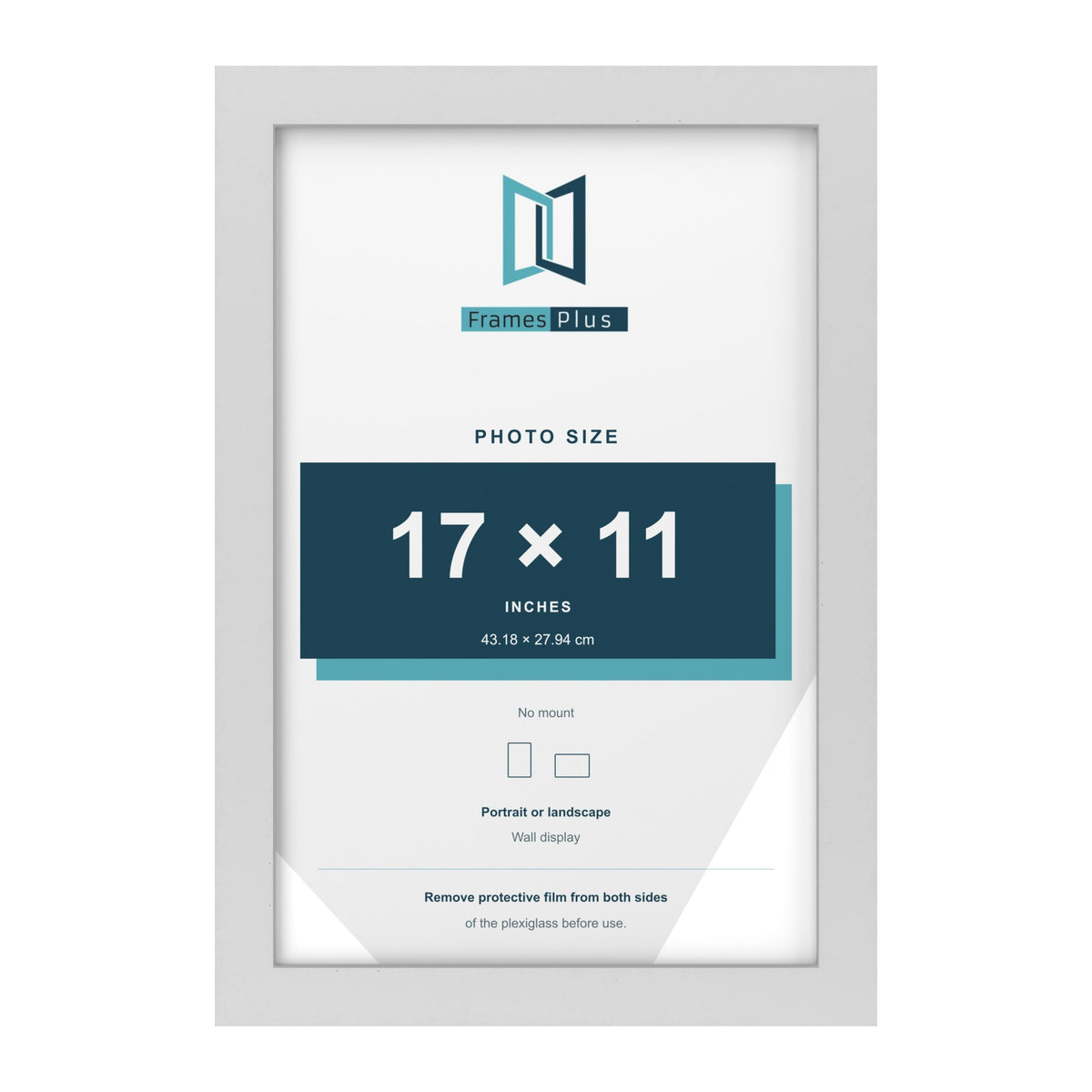 White picture frame for a 17 x 11 inch photo