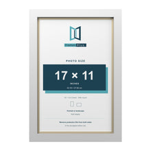 White 18 x 12 inch picture frame with an ivory mount for a 17 x 11 inch photo