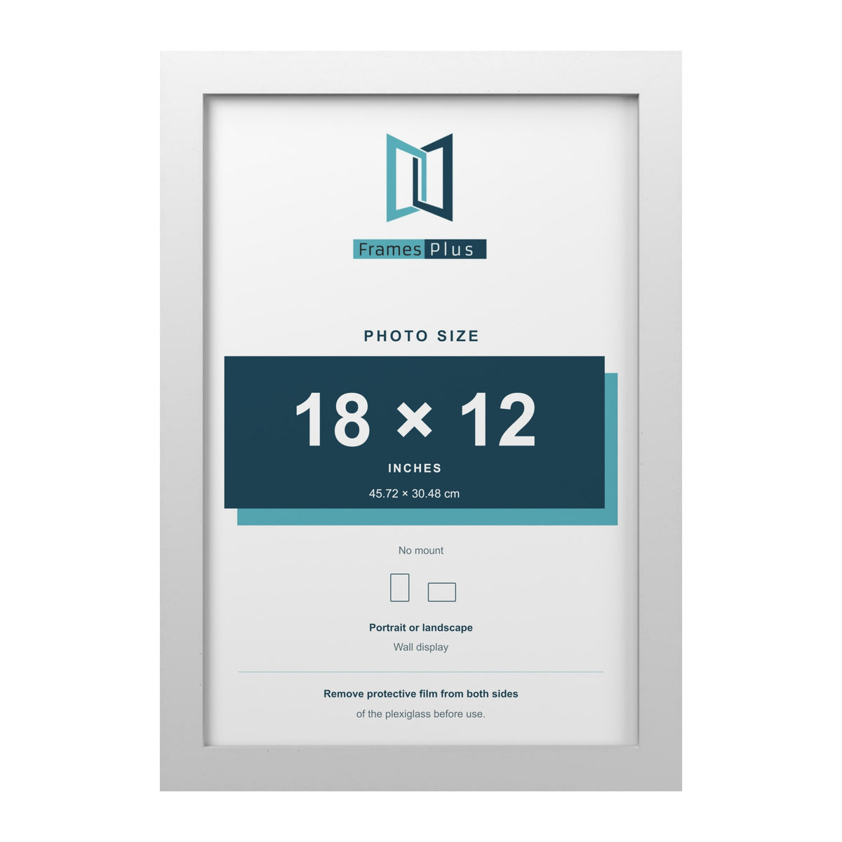 White picture frame for a 18 x 12 inch photo