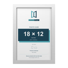 White picture frame for a 18 x 12 inch photo