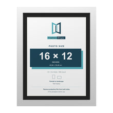 White 18 x 14 inch picture frame with a black mount for a 16 x 12 inch photo