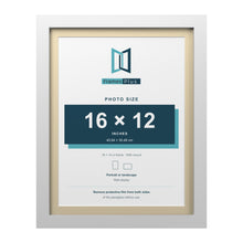 White 18 x 14 inch picture frame with an ivory mount for a 16 x 12 inch photo