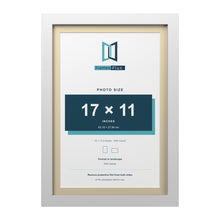 White 19 x 13 inch picture frame with an ivory mount for a 17 x 11 inch photo