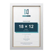 White 19 x 13 inch picture frame with an ivory mount for an 18 x 12 inch photo
