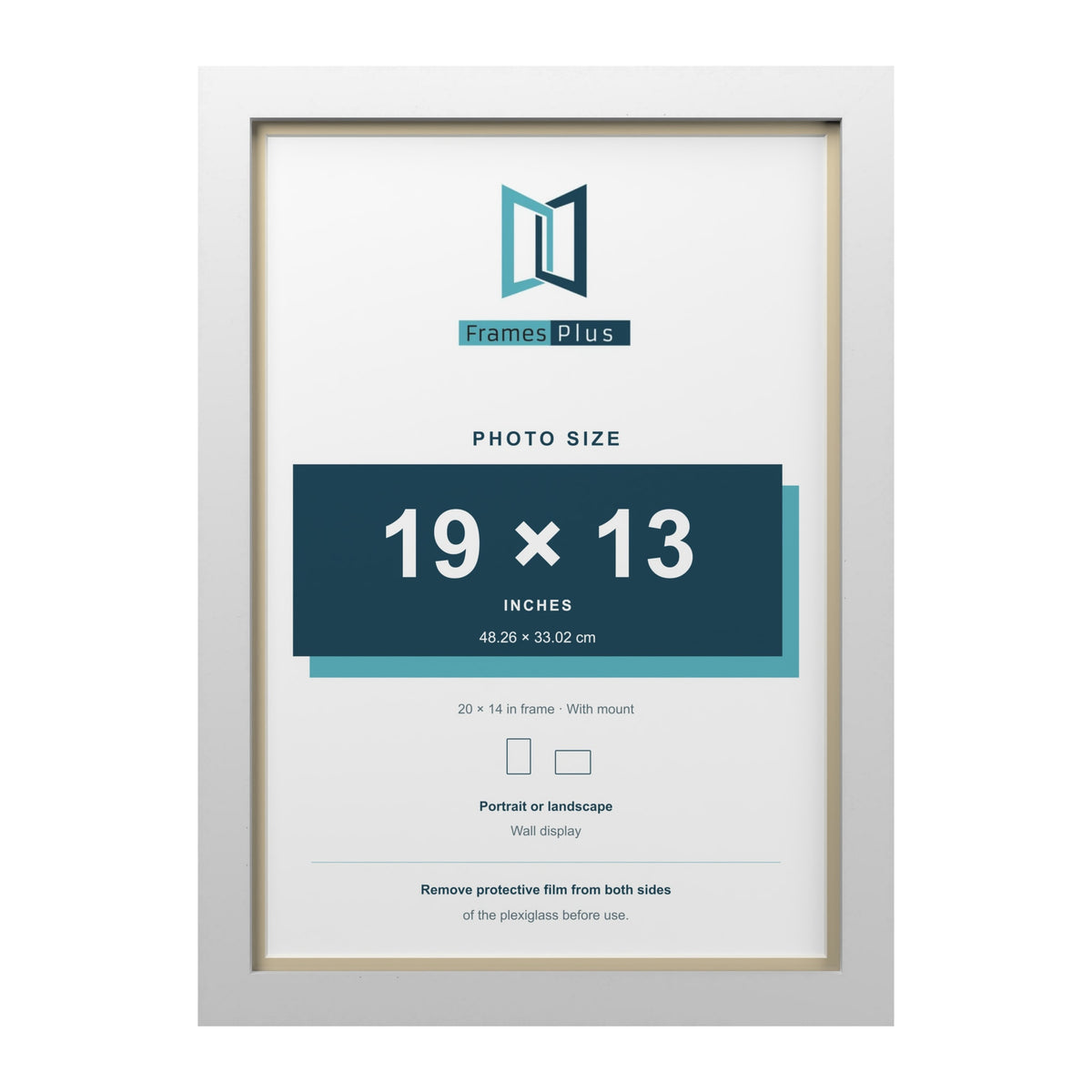 White 20 x 14 inch picture frame with an ivory mount for a 19 x 13 inch photo