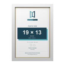 White 20 x 14 inch picture frame with an ivory mount for a 19 x 13 inch photo