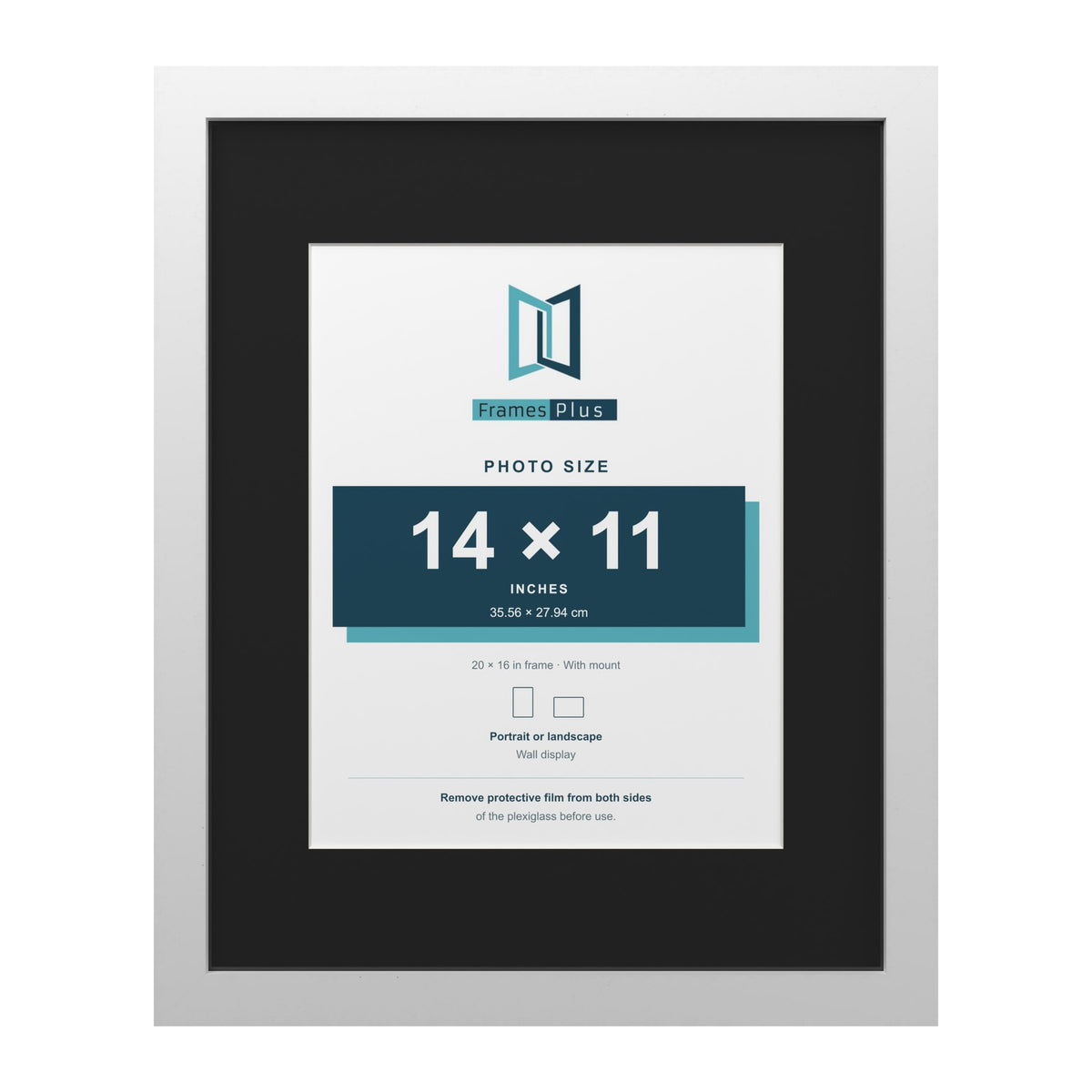 White 20 x 16 inch picture frame with a black mount for a 14 x 11 inch photo