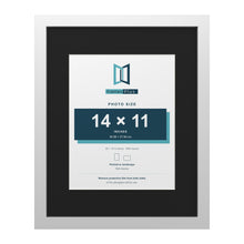 White 20 x 16 inch picture frame with a black mount for a 14 x 11 inch photo